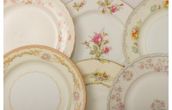 Vintage Mixed Floral China Plates – Dinner Plates