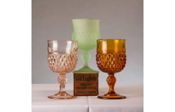 Goblets – Diamond Point Glass (Assorted Colors)