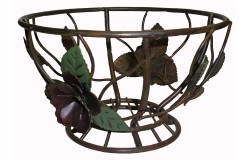 Wire Basket – Rustic Floral & Leaf Pattern